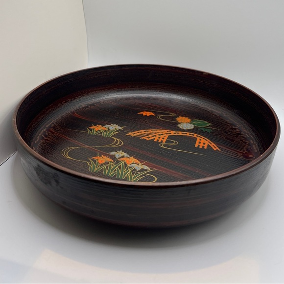 Vintage Mid-Century Marusei Art Japanese Lacquerware Tea Serving tray/bowl - Picture 3 of 8